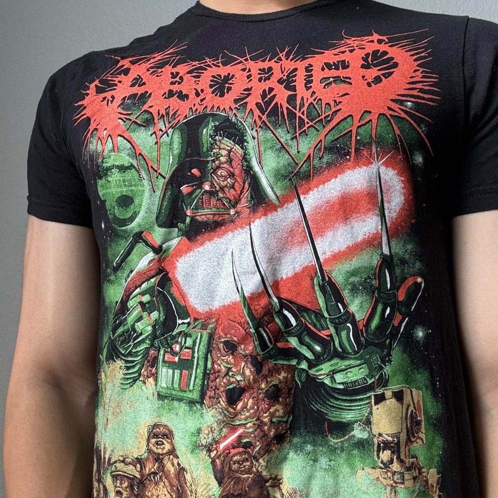 Aborted Star Wars Darth Vader Metal Graphics Black Tee Shirt - Picture 3 of 5